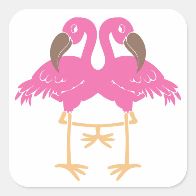 Pegatina Cuadrada Dos flamencos bailarines (Anverso)