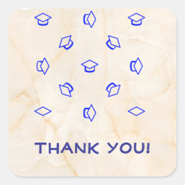 Pegatina Cuadrada Dos graduados dicen gracias