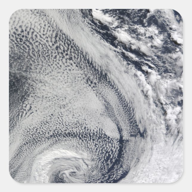 Pegatina Cuadrada Dos huracanes polares en forma de S (Anverso)