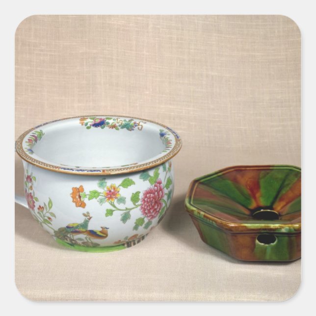 Pegatina Cuadrada Dos pozos de cámara (Anverso)