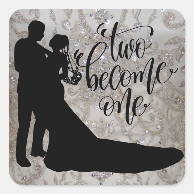 Pegatina Cuadrada Dos se convierten en un Pegatina/Sello para sobres (Anverso)