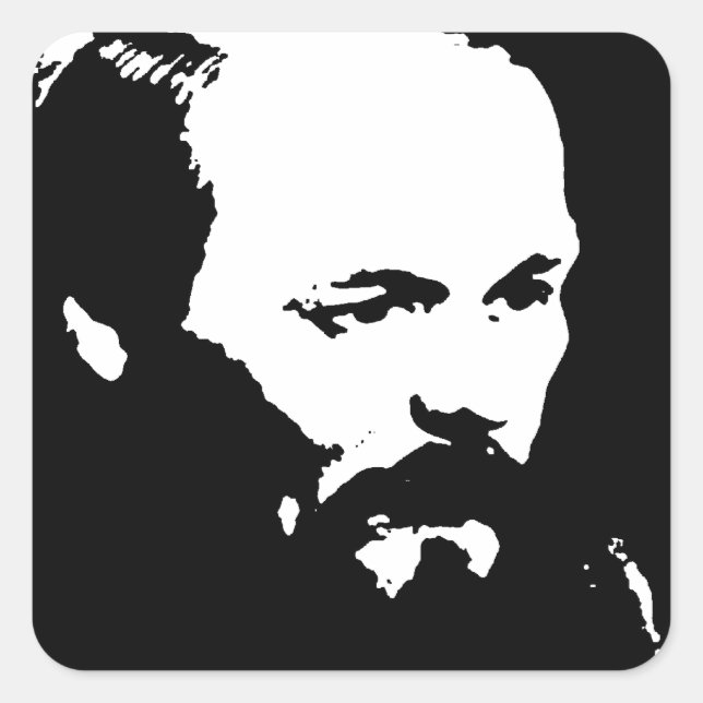 Pegatina Cuadrada Dostoevsky (Anverso)