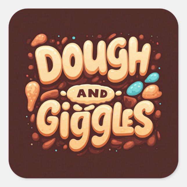 Pegatina Cuadrada Dough and Giggles (Anverso)
