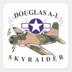 Pegatina Cuadrada douglas a-1 skyraider