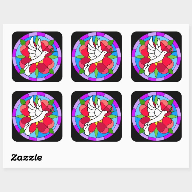 Pegatina Cuadrada Dove (Hoja)