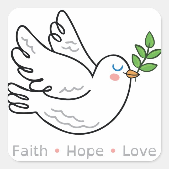 Pegatina Cuadrada Dove (Anverso)