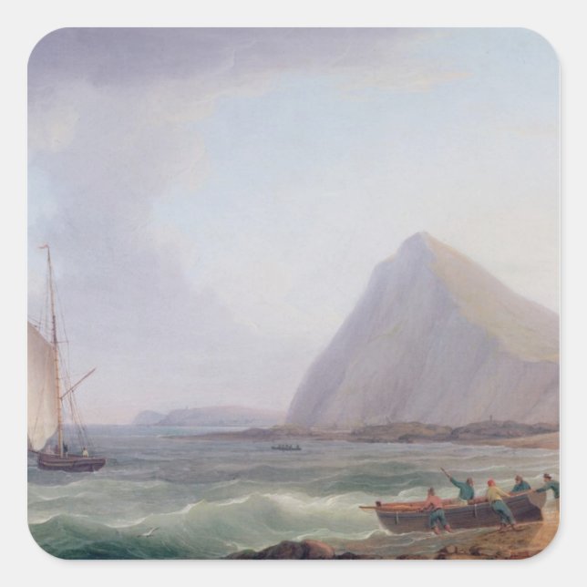 Pegatina Cuadrada Dover Cliffs (Anverso)