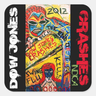 PEGATINA CUADRADA DOW JONES CRASHINDICA