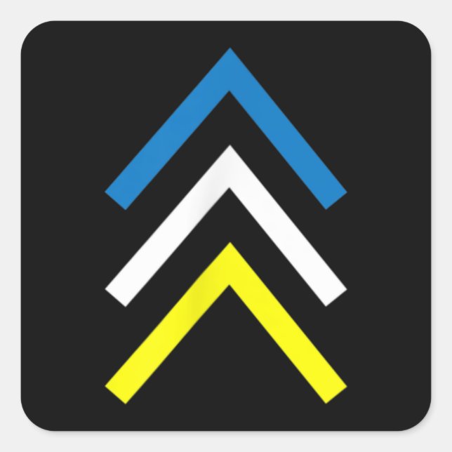 Pegatina Cuadrada Down Syndrome Three Chromosome Arrows Awareness Mo (Anverso)