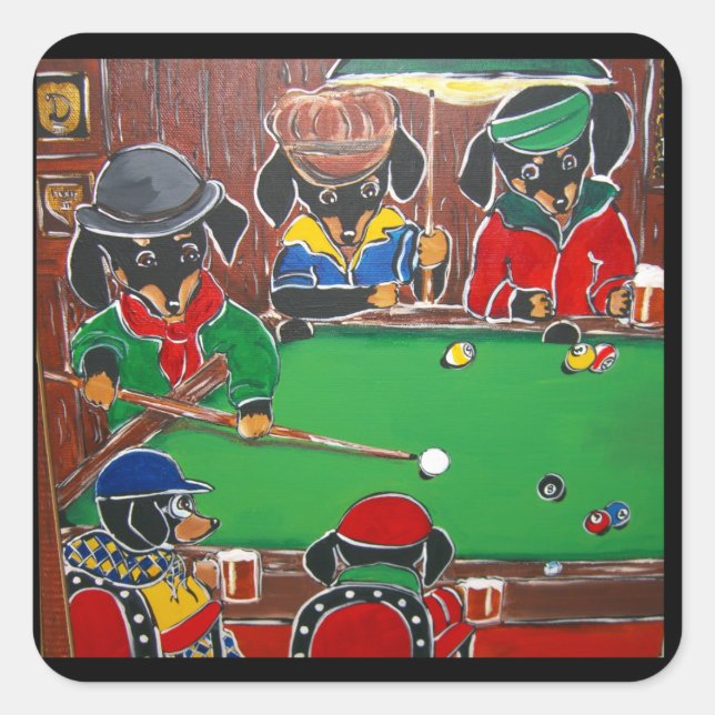 PEGATINA CUADRADA DOXIE BILLIARDS (Anverso)