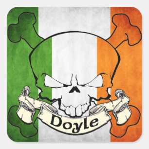 Pegatina Cuadrada Doyle Irish Skull