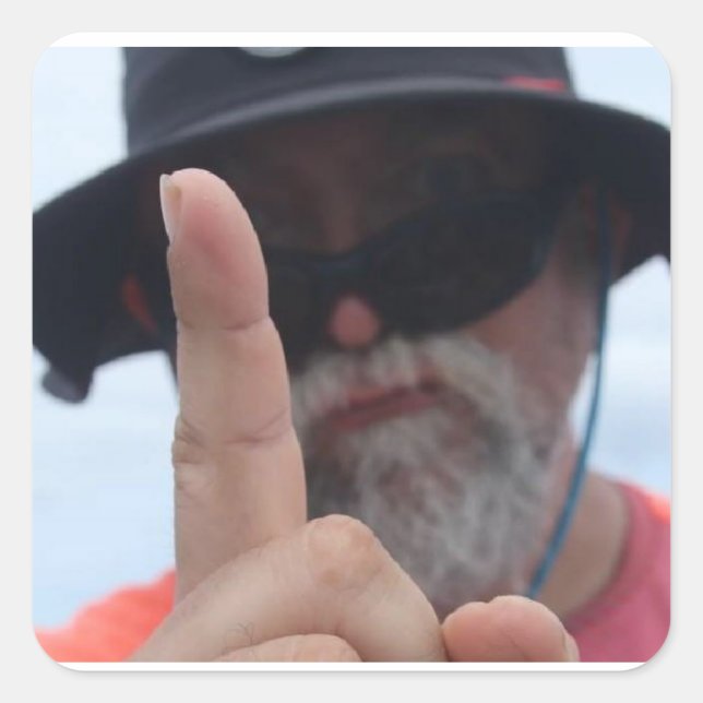 Pegatina Cuadrada dr luke no está impresionado (Anverso)