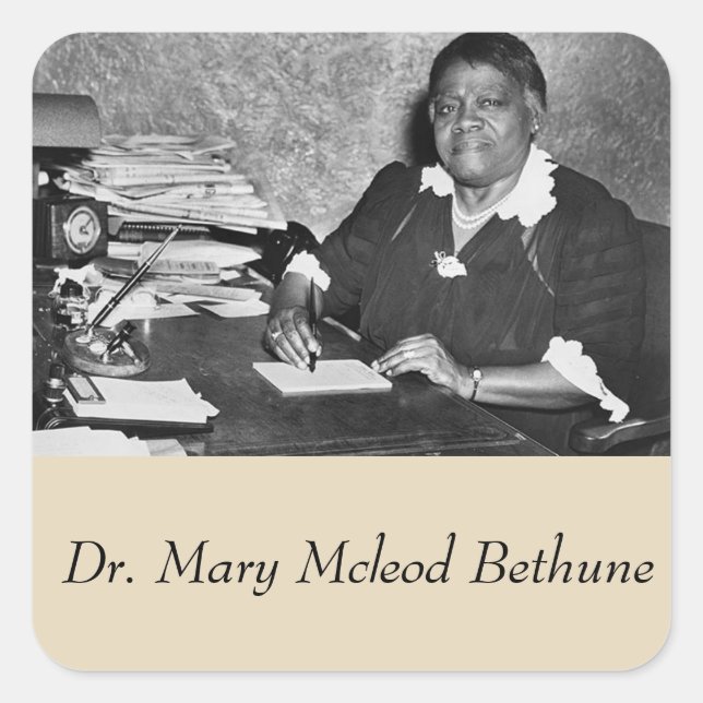 Pegatina Cuadrada Dr. Mary Mcleod Bethune (Anverso)