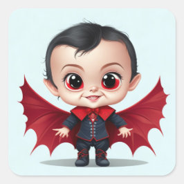Pegatina Cuadrada Drácula Bebé Adorable
