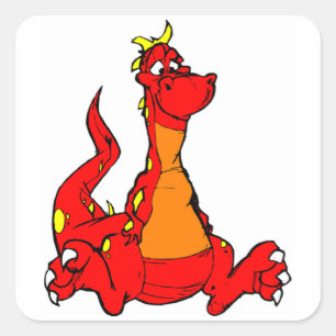 Pegatina Cuadrada Dragón