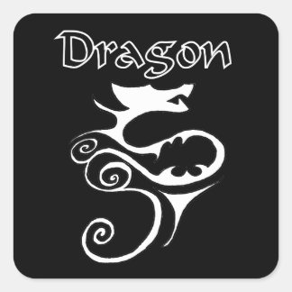 Pegatina Cuadrada Dragón 02