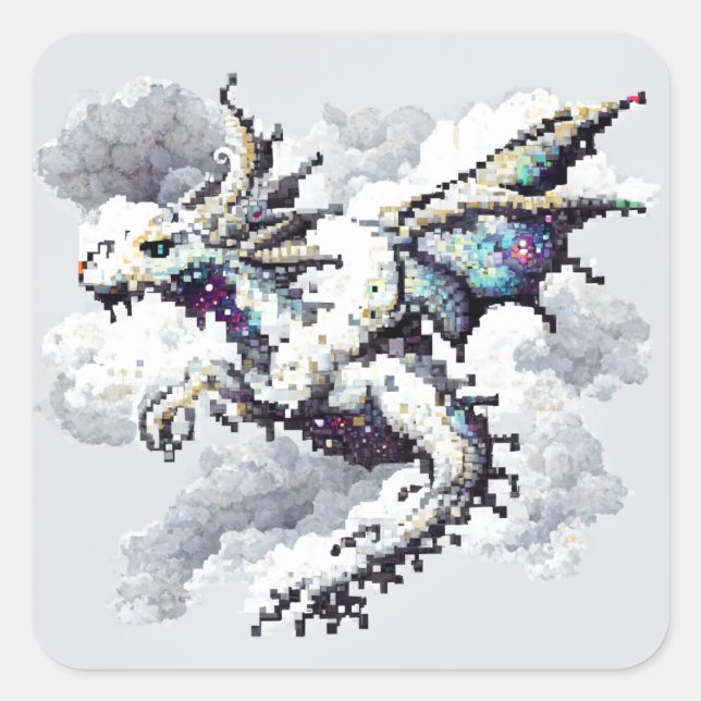 Pegatina Cuadrada Dragon Air Elemental (Anverso)