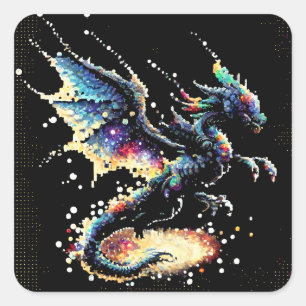 Pegatina Cuadrada Dragon Air Elemental