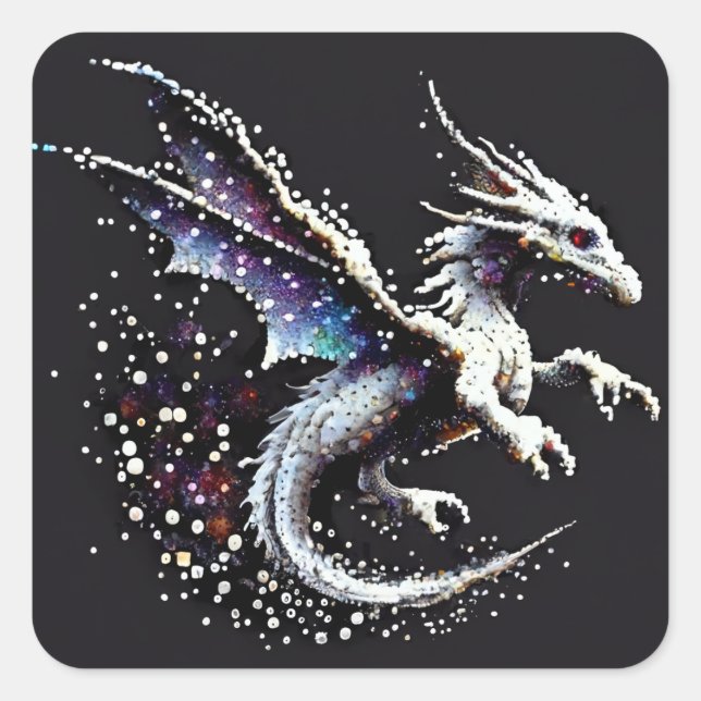 Pegatina Cuadrada Dragon Air Elemental (Anverso)