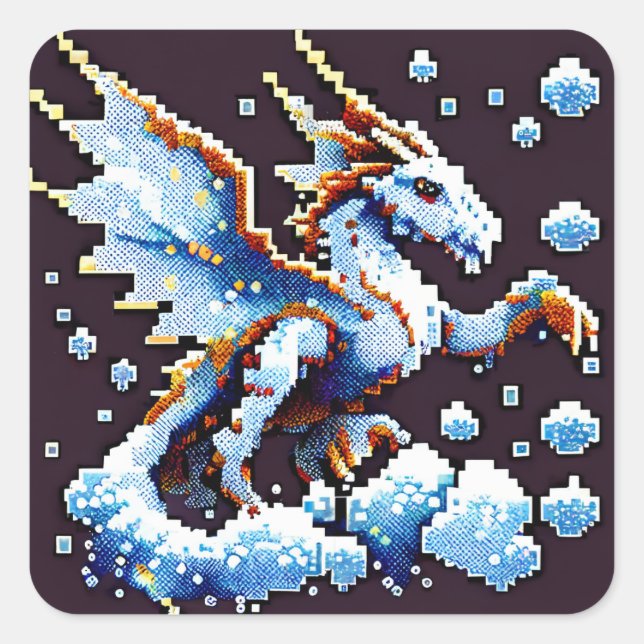 Pegatina Cuadrada Dragon Air Elemental (Anverso)