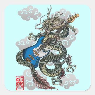 Pegatina Cuadrada dragon bass