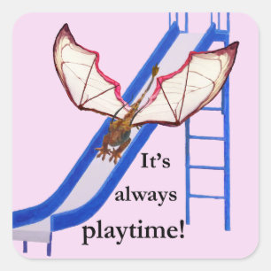 Pegatina Cuadrada Dragón en diapositiva