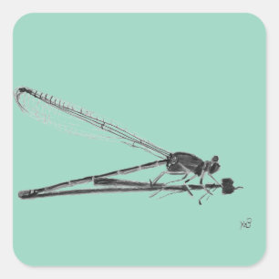Pegatina Cuadrada Dragon Fly