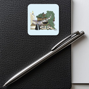 Pegatina Cuadrada Dragon Green Sleeping Bots