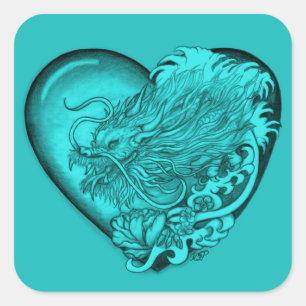 Pegatina Cuadrada Dragon Heart