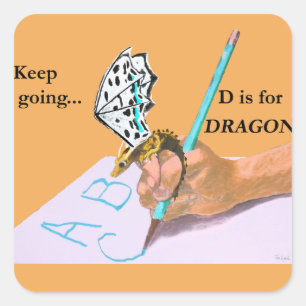 Pegatina Cuadrada Dragon Look ABC