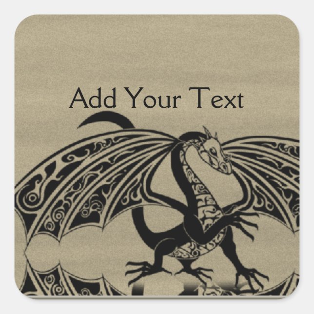 Pegatina Cuadrada Dragon Love 4 (Anverso)