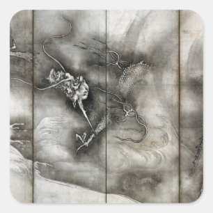 Pegatina Cuadrada Dragón Sesson Shūkei