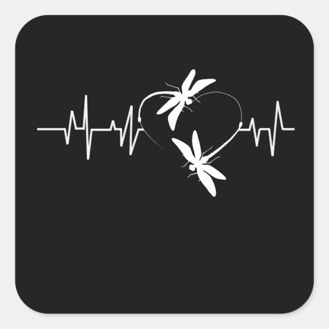 Pegatina Cuadrada Dragonfly Lover Gift| Famoso ritmo de la libélula (Anverso)