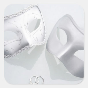 Pegatina Cuadrada Drama de anillos bodas