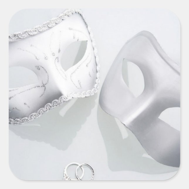 Pegatina Cuadrada Drama de anillos bodas (Anverso)