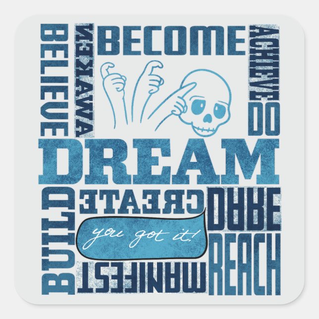 Pegatina Cuadrada Dream - ASL Design (Anverso)