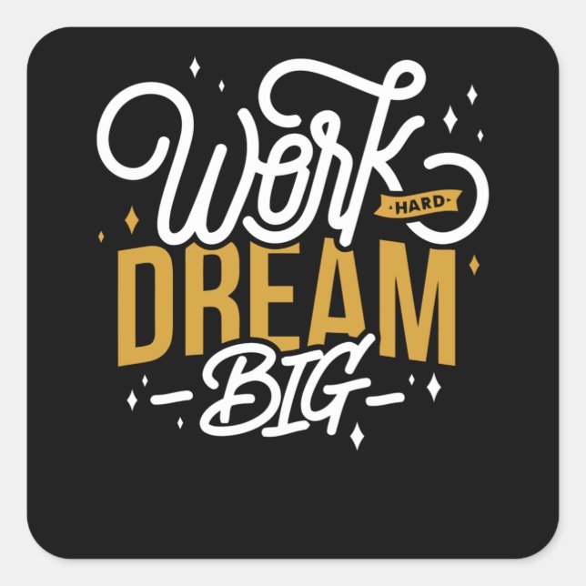 Pegatina Cuadrada Dream Big (Anverso)