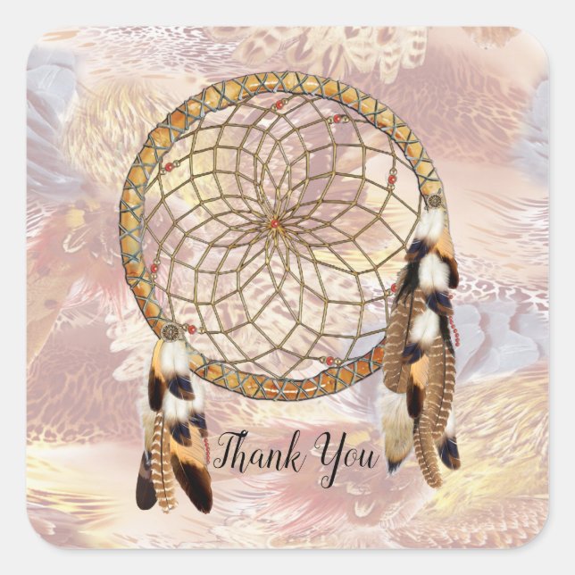 Pegatina Cuadrada Dream Catcher Stationary (Anverso)
