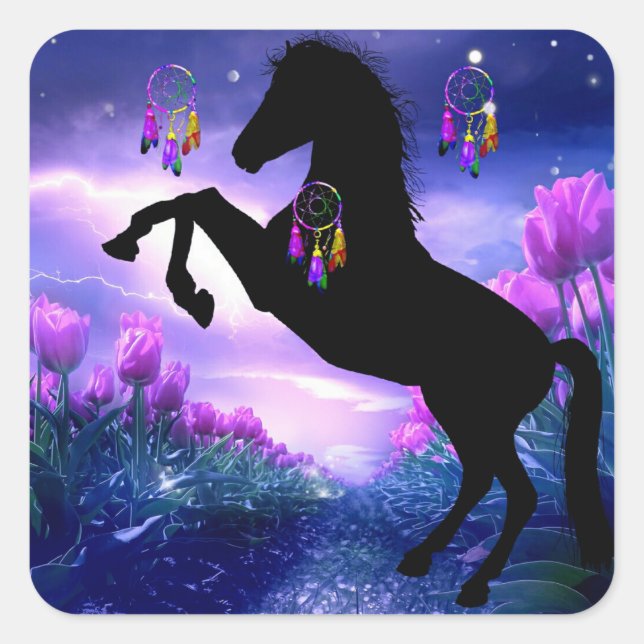 Pegatina Cuadrada Dreamcatcher (Anverso)