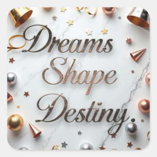 Pegatina Cuadrada Dreams Shape Destiny