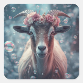 Pegatina Cuadrada Dreamy Goat Art