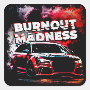 Pegatina Cuadrada Drin Carro Burnout Madness Drifter Poderoso