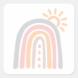 Pegatina Cuadrada Drogas de petróleo esenciales del arcoiris