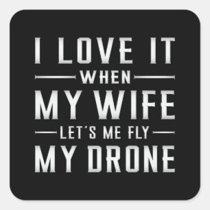 Pegatina Cuadrada Drones piloto de drones Quadcopter FPV Idea de reg