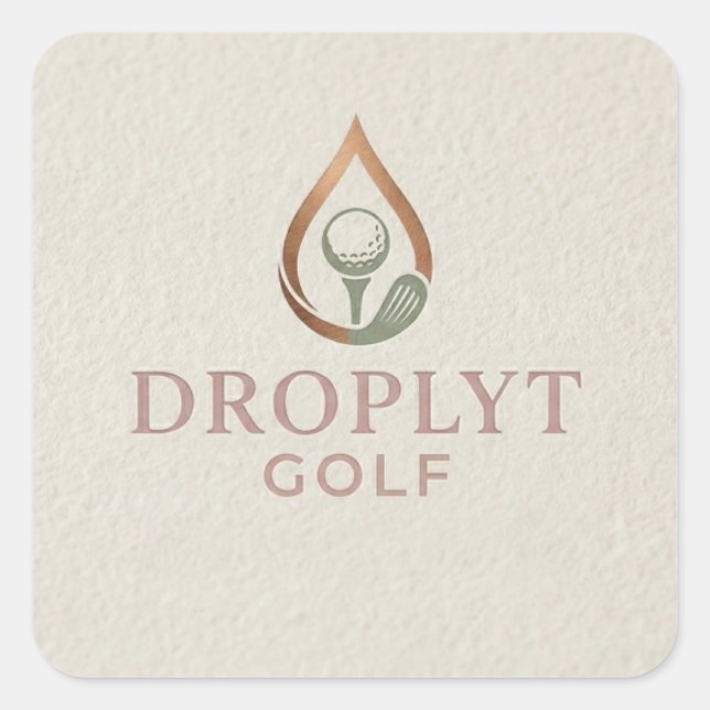 Pegatina Cuadrada Droplyt Golf Signature Sticker (Anverso)