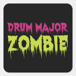 Pegatina Cuadrada Drum Major Zombie