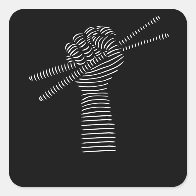 Pegatina Cuadrada Drums Drumsticks Drummer (Anverso)