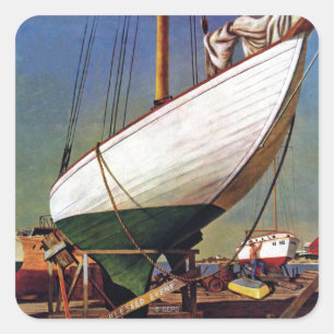 Pegatina Cuadrada Dry Dock de John Atherton