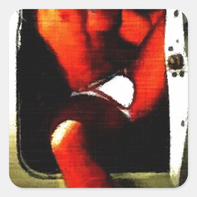 Pegatina Cuadrada Dub Dub Dub Hunk (Anverso)