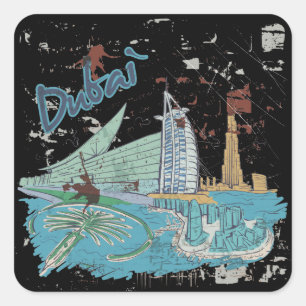 Pegatina Cuadrada Dubai